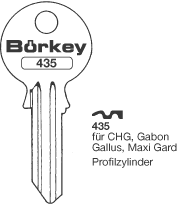 Afbeelding van Borkey 435 Cilindersleutel voor CHG,GALL.ETC