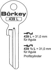 Afbeelding van Borkey 439L Cilindersleutel voor AGUIA 31 MM