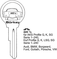 Afbeelding van Borkey 445½ Cilindersleutel voor HUF G,SG,LSG