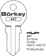 Afbeelding van Borkey 447 Cilindersleutel voor ASSA 460