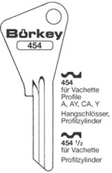 Afbeelding van Borkey 454½ Cilindersleutel voor VACHETTE