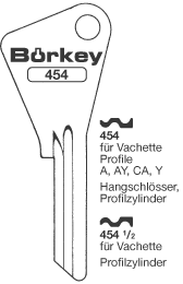 Afbeelding van Borkey 454½ Cilindersleutel voor VACHETTE