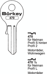 Afbeelding van Borkey 470 Cilindersleutel voor NEIMAN S, 2