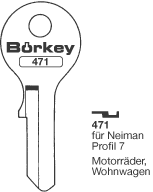 Afbeelding van Borkey 471 Cilindersleutel voor NEIMAN 7