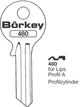 Afbeelding van Borkey 480 Cilindersleutel voor LIPS A