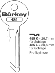 Afbeelding van Borkey 485K Cilindersleutel voor SCHLAGE 26,7