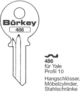 Afbeelding van Borkey 486 Cilindersleutel voor YALE 10