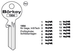 Afbeelding van Borkey 1904 8 Cilindersleutel voor GEGE