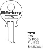 Afbeelding van Borkey 875 Cilindersleutel voor POS EZ