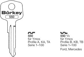 Afbeelding van Borkey 550 Cilindersleutel voor YMOS A MERC.