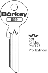 Afbeelding van Borkey 559 Cilindersleutel voor LIPS 76