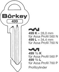 Afbeelding van Borkey 499K Cilindersleutel voor ASSA 560 N