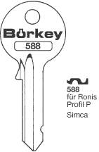 Afbeelding van Borkey 588 Cilindersleutel voor RONIS P