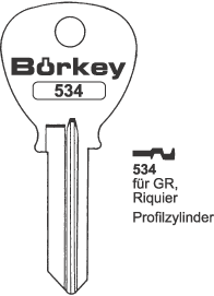 Afbeelding van Borkey 534 Cilindersleutel voor RIQUIER GR