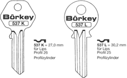 Afbeelding van Borkey 537L Cilindersleutel voor LIPS 25