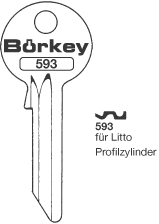 Afbeelding van Borkey 593 Cilindersleutel voor LITTO