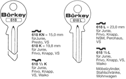 Afbeelding van Borkey 618L Cilindersleutel voor JUNIE 23 MM