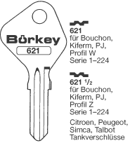 Afbeelding van Borkey 621 Cilindersleutel voor KIEFERM W