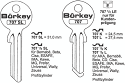 Afbeelding van Borkey 707L Cilindersleutel voor UNIVERS. ETC