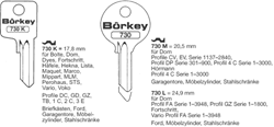 Afbeelding van Borkey 730K Cilindersleutel voor DOM DC,GD.GZ