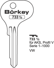 Afbeelding van Borkey 733½ Cilindersleutel voor AKS V, VW