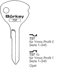 Afbeelding van Borkey 737½ Cilindersleutel voor YMOS 1, OPEL