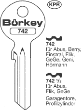 Afbeelding van Borkey 742 Cilindersleutel voor GEGE, ABUS