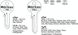 Afbeelding van Borkey 743L Cilindersleutel voor  ABUS,CISA ETC.