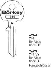 Afbeelding van Borkey 744½ Cilindersleutel voor  ABUS HANGSCHL.