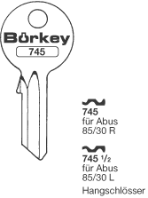 Afbeelding van Borkey 745 Cilindersleutel voor ABUS