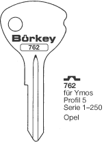 Afbeelding van Borkey 762 Cilindersleutel voor YMOS 5, OPEL