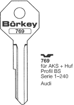 Afbeelding van Borkey 769 Cilindersleutel voor HUF BS