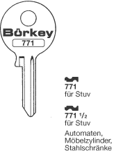 Afbeelding van Borkey 771½ Cilindersleutel voor STUV