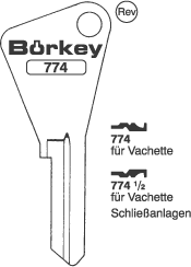 Afbeelding van Borkey 774 Cilindersleutel voor VACHETTE