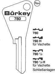 Afbeelding van Borkey 780H Cilindersleutel voor VACHETTE