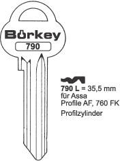 Afbeelding van Borkey 790L Cilindersleutel voor ASSA