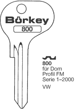 Afbeelding van Borkey 800 Cilindersleutel voor DOM FM, VW