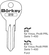 Afbeelding van Borkey 819½ Cilindersleutel voor  YMOS PRR. FORD