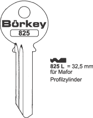 Afbeelding van Borkey 825L Cilindersleutel voor MAFOR 32,5