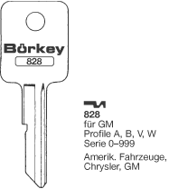 Afbeelding van Borkey 828 Cilindersleutel voor G. M.