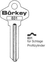 Afbeelding van Borkey 831 Cilindersleutel voor SCHLAGE