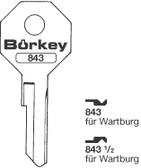 Afbeelding van Borkey 843½ Cilindersleutel voor WARTBURG