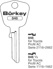 Afbeelding van Borkey 848½ Cilindersleutel voor TOYOTA