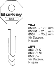 Afbeelding van Borkey 853K Cilindersleutel voor DATSUN, NISS