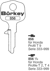 Afbeelding van Borkey 856 Cilindersleutel voor HONDA