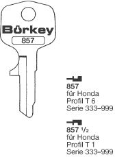 Afbeelding van Borkey 857 Cilindersleutel voor HONDA