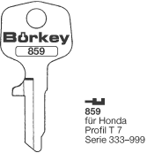 Afbeelding van Borkey 859 Cilindersleutel voor HONDA