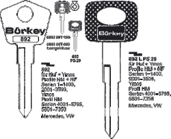 Afbeelding van Borkey 892 Cilindersleutel voor YMOS NF,MERC