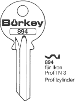 Afbeelding van Borkey 894 Cilindersleutel voor Z.I. N3