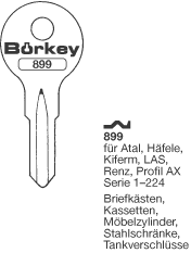 Afbeelding van Borkey 899 Cilindersleutel voor RENZ ETC.